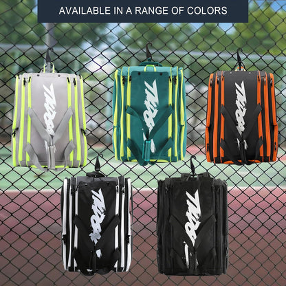 Rallyborn Court Tote — 4-Paddle Pickleball Bag with Fence Hook & Shoe Compartment