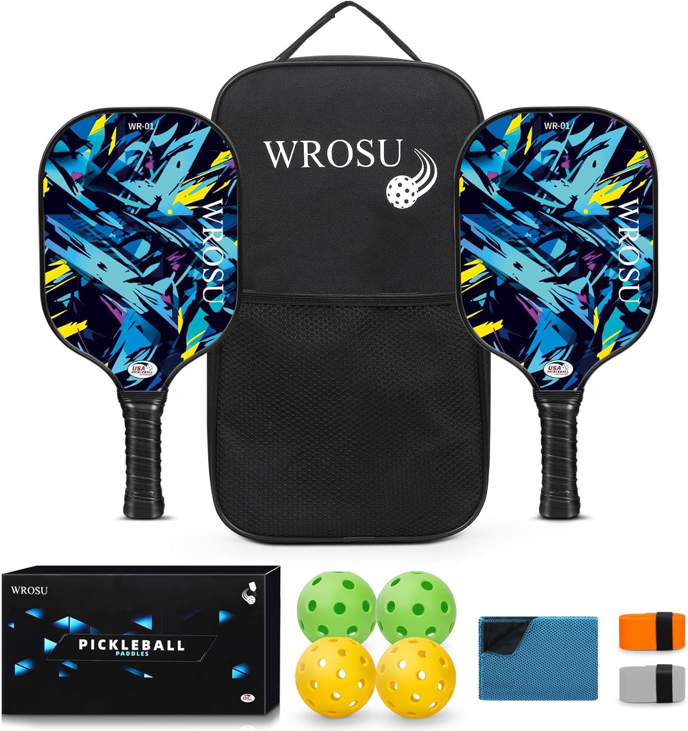 Rallyborn Doubles Starter Set — 2 T300 Carbon Paddles, Balls, Bag & Accessories