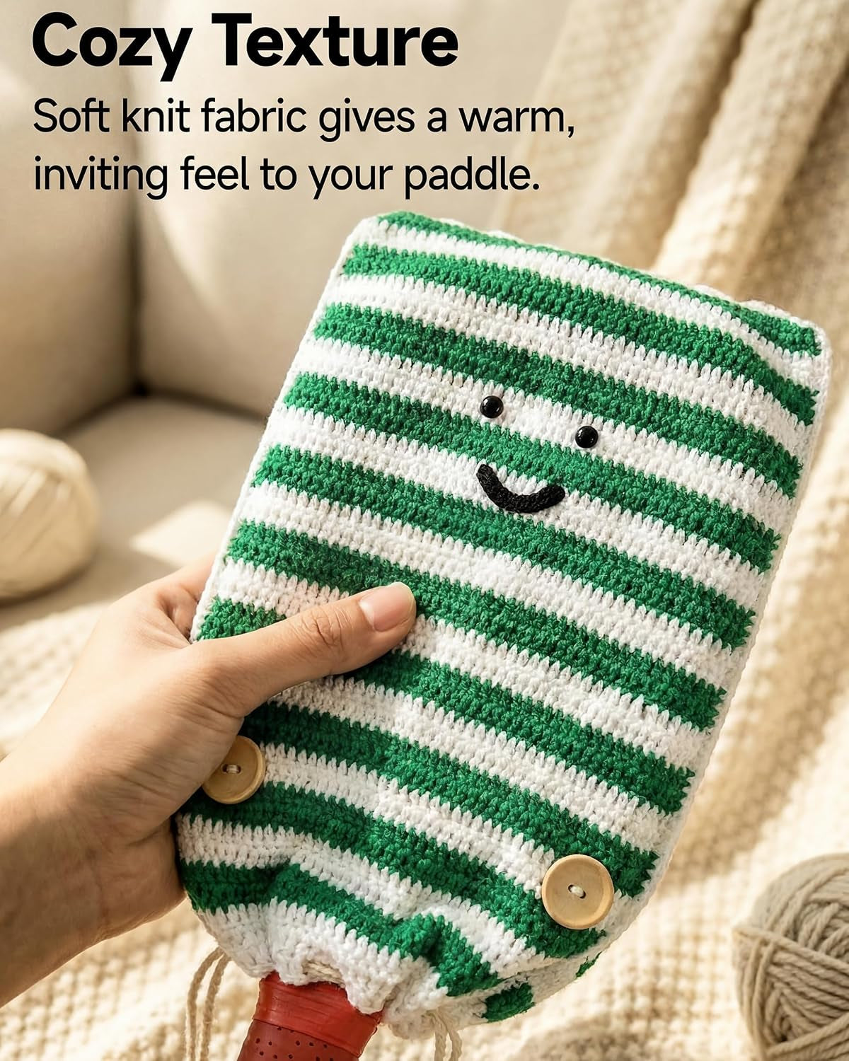 Rallyborn Handmade Paddle Cover — Gift-Ready Crochet Case with Present Bag