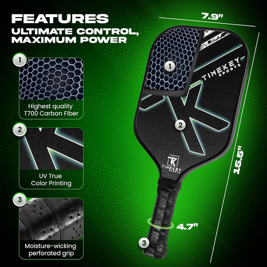 Rallyborn Carbon X2 Paddle Set — 2 T700 Raw Carbon Fiber Paddles, 4 Outdoor Balls & Carry Bag