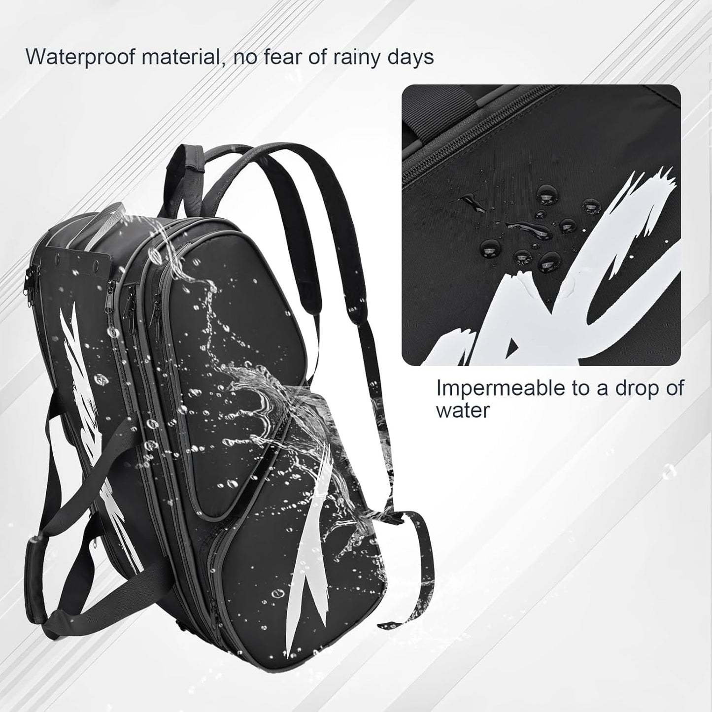 Rallyborn Court Tote — 4-Paddle Pickleball Bag with Fence Hook & Shoe Compartment