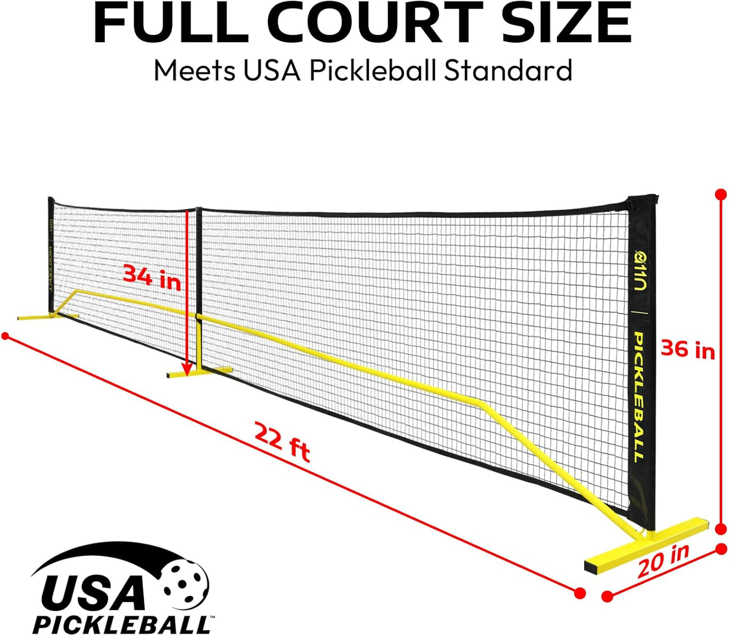 Rallyborn Driveway Net — Regulation-Size Portable Pickleball Net with Carry Bag