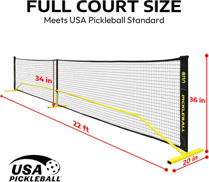 Rallyborn Driveway Net — Regulation-Size Portable Pickleball Net with Carry Bag