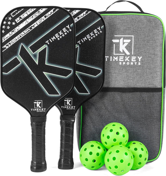 Rallyborn Carbon X2 Paddle Set — 2 T700 Raw Carbon Fiber Paddles, 4 Outdoor Balls & Carry Bag