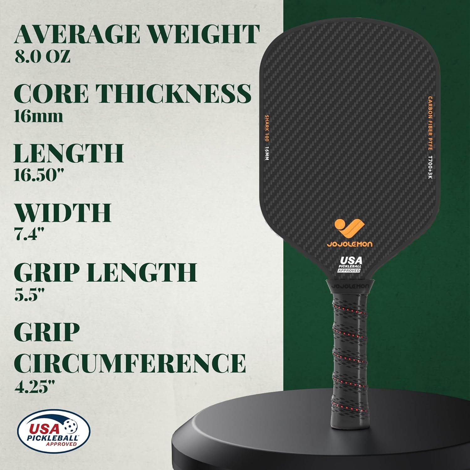 Rallyborn Solo Pro 16Mm — Single Carbon Fiber Paddle, Spin-Ready Textured Face